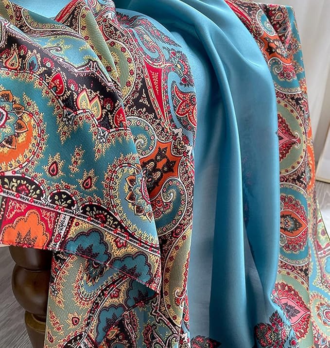 Fashion Scarves Scarf 100% Silk Feeling Scarf Silk Like Scarves Long Lightweight Sunscreen Shawls for Women
