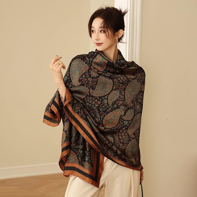 Fashion Scarves Scarf 100% Silk Feeling Scarf Silk Like Scarves Long Lightweight Sunscreen Shawls for Women