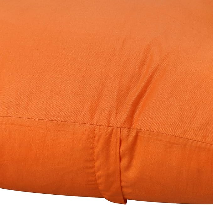 Thmyo 4-Pack 100% Cotton Comfortable Solid Decorative Throw Pillow Cases Square Cushion Cover Pillowcases Sublimation Blank Pillow Cover Halloween DIY Throw Pillowcase(16x16inch/40x40cm,Orange)