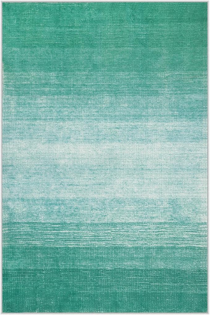 Wonnitar Modern Ombre 4x6 Area Rug, Washable Teal Kids Rug Non-Shedding, Contemporary Soft Throw Mat for Nursery, Non-Slip Large Accent Carpet for Bedroom Living Room Kitchen Dorm (Teal, 4'x6')