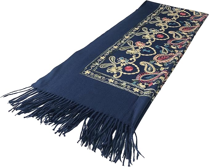 Urban CoCo Women's Embroidered Tassel Long Shawl Oversize Scarf Wraps for Women