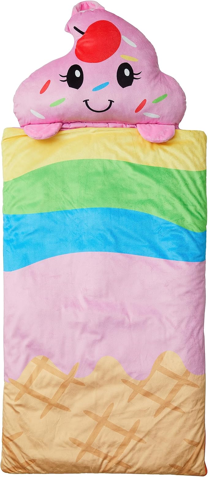 Kid's Nap Buddies Character Preschool Nap Mat, Toddler Sleeping Bag with Pillow for Daycare, Ages 3+