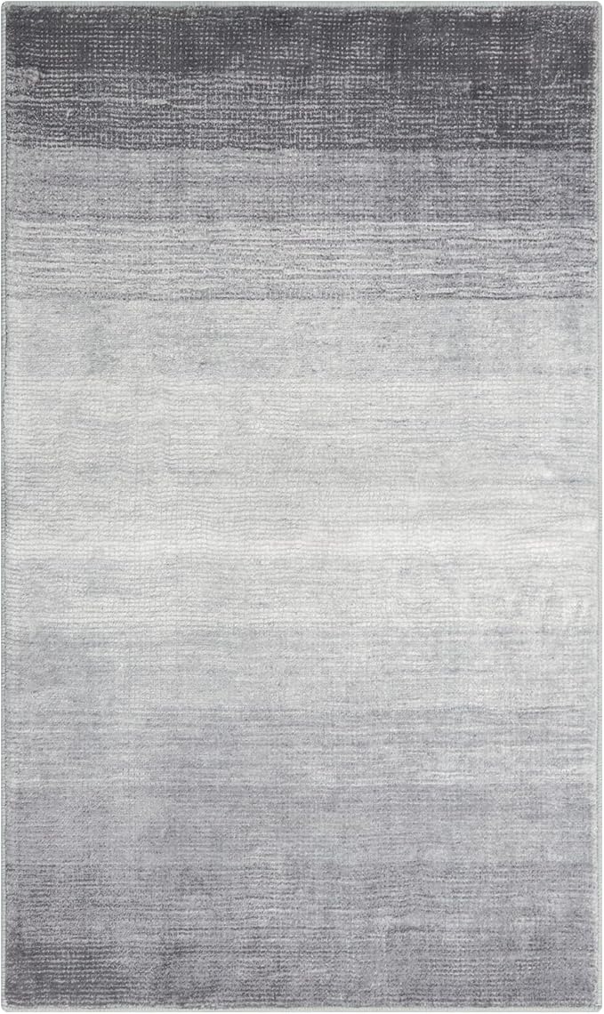 Wonnitar Modern Ombre 6x9 Grey Area Rugs for Bedroom, Washable Large Living Room Rug, Non-Slip Soft Contemporary Stain Resistant Accent Carpet for Dining Room Guest Room (Grey, 6'x9')