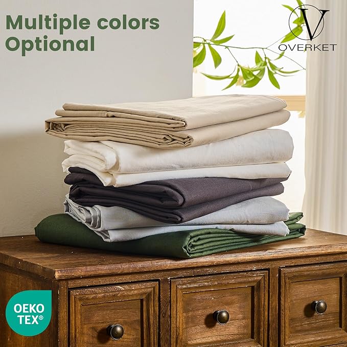 100% Linen Sheets California King Size,Breathable & Durable 4-Piece Bed Flax Sheet Set,Soft All-Season Bedding for Hot Sleepers 16" Deep Pocket Oeko-TEX Certified,(Cal King, Sage Green)