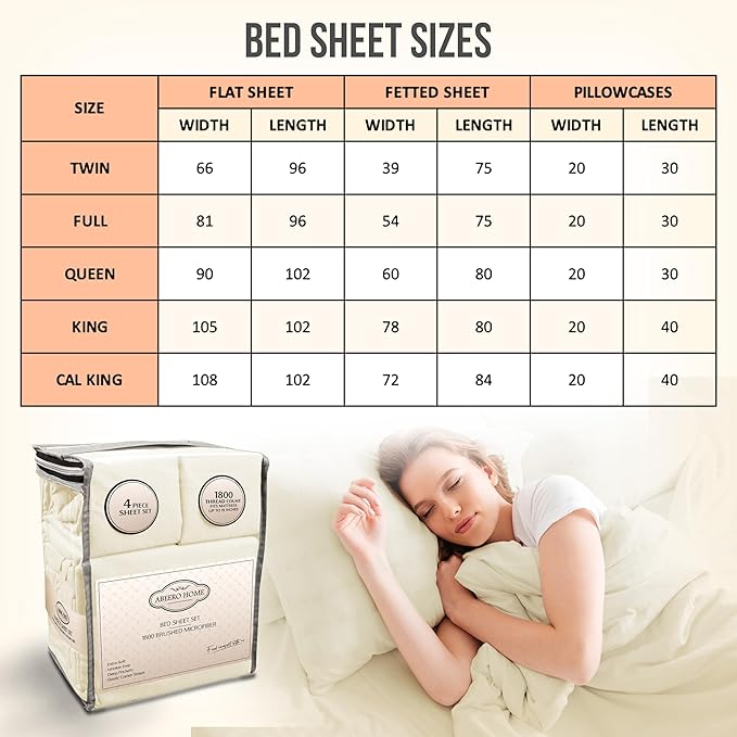 Queen Sheet Set - Luxury Hotel Bed Sheets - Soft Cooling Sheets with Elastic Corner Straps - Deep Pockets Microfiber Bedsheet - Bedding Sheet & Pillowcases - 4 Piece (Queen Size, Ivory)