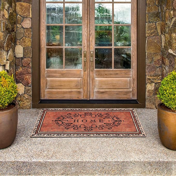 Large 47"x22" Heavy Duty Welcome Mat Outdoor with Non-Slip Rubber Backing - Durable Outdoor Door Mat for Front Door Entrance, Garage, Patio & High Traffic Areas(Home)