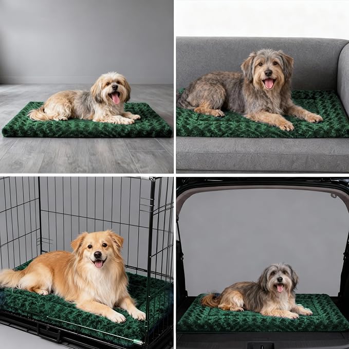 Dog Bed Mat - Reversible Crate Pad for Pet Comfort - Soft With Dual-Sided Design for All Seasons - Durable, Machine Washable for Crates, Travel, and Home
