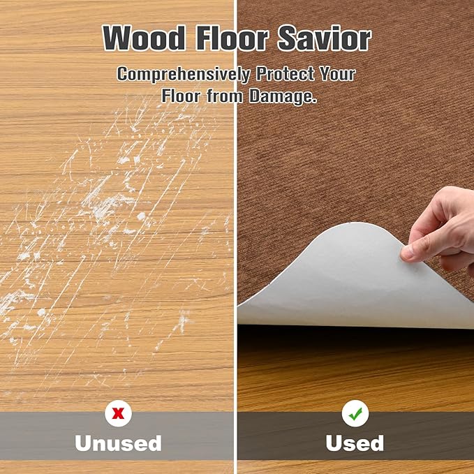 Placoot Desk Chair Mat for Hardwood Floor Corduroy Surface 1/6" Thick 55"x35" Office Chair Mat for Rolling Chairs-100% Large Anti-Slip Backing Under Desk Low-Pile