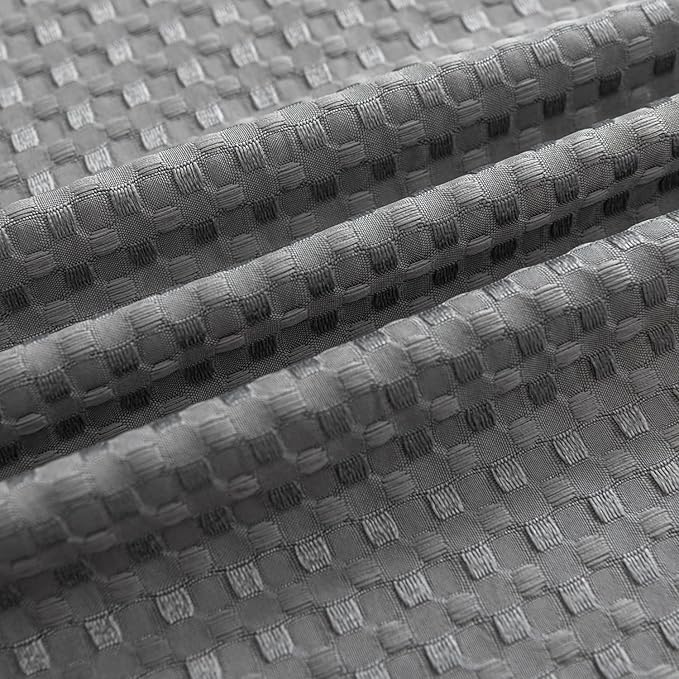 Bed Skirt King Size, Pleated Waffle Weave Bed Skirt with Split Corners, Tailored Dust Ruffle 14 Inch Drop Easy Fit, Machine Washable (Grey, King - 14" Drop)