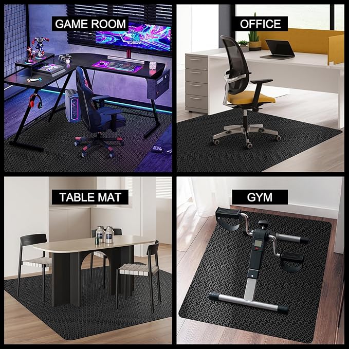 Office Chair Mat for Hard Floor, 30"x48" Anti-Slip Waterproof Computer Chair Mat, Unique Y-Shaped Pattern Floor Protector Rug for Rolling Chairs, PVC Durable Desk Floor Mat for Work, Home, Gaming