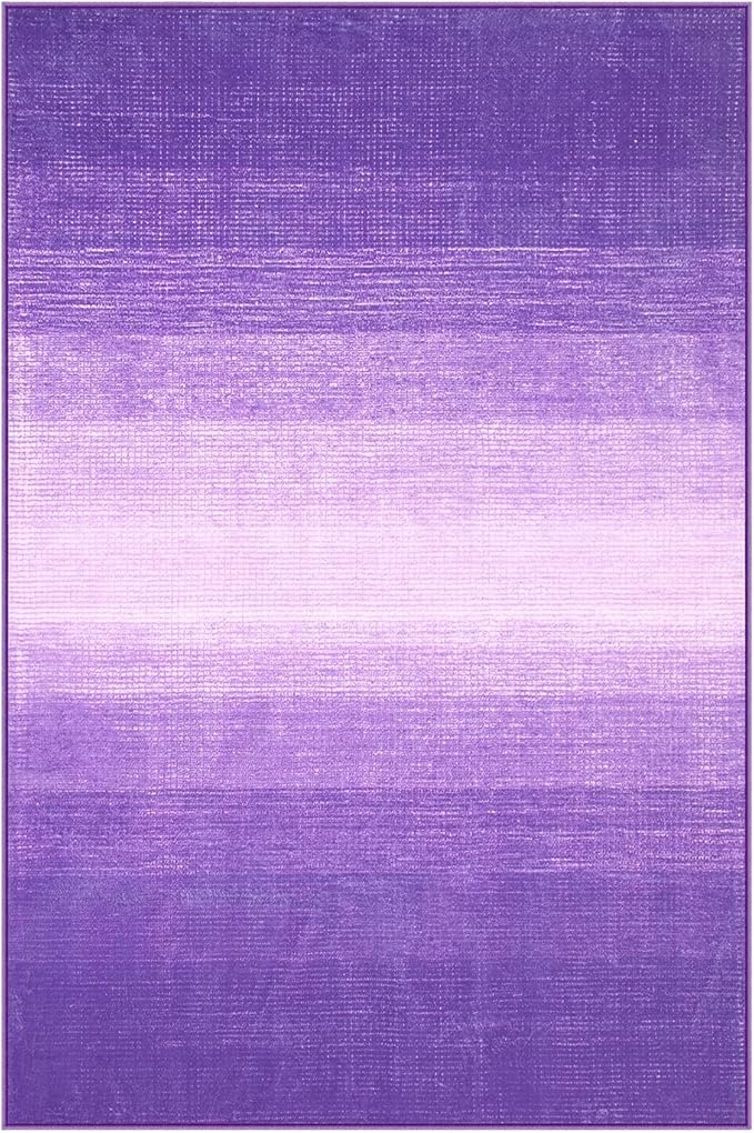 Wonnitar Modern Ombre Purple Rug 2x3, Small Washable Bathroom Rugs, Non-Slip Kitchen Rugs Throw Mat, Non-Shedding Gradient Soft Indoor Floor Carpet for Entryway Bedroom Bath (Purple, 2'x3')
