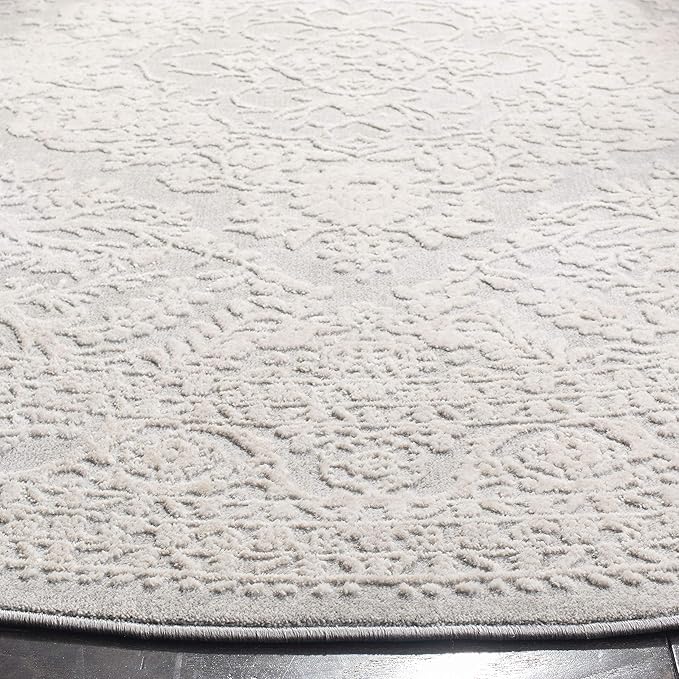SAFAVIEH Reflection Collection Runner Rug - 2'3" x 6', Light Grey & Cream, Non-Shedding & Easy Cleaning, Ideal for Living Room, Bedroom (RFT668G)