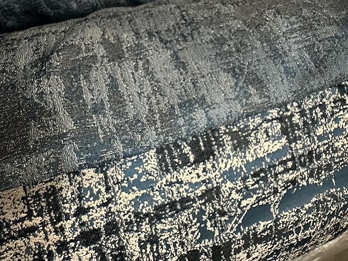 OctoRose 3 Side Zipper Upholstery Thick Linen Tweed Blue, Full Size Futon Cover Sofa DayBed Mattress Slipcover (Tweed-Blue, Full Size)