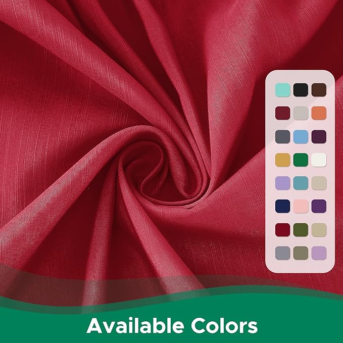 Biscaynebay Wrap Around Bed Skirts for Queen Beds with Short Drop of 12", Red Adjustable Elastic Dust Ruffles Easy Fit Wrinkle Resistant Silky Luxurious Fabric Machine Washable