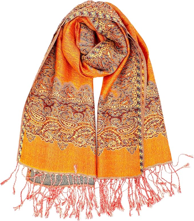 Achillea Big Paisley Pashmina Shawl Wrap for Women – Elegant Scarf for Weddings, Evening Dresses, Festivals & Daily Wear