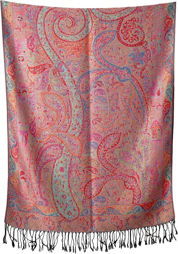 Achillea Big Paisley Pashmina Shawl Wrap for Women – Elegant Scarf for Weddings, Evening Dresses, Festivals & Daily Wear