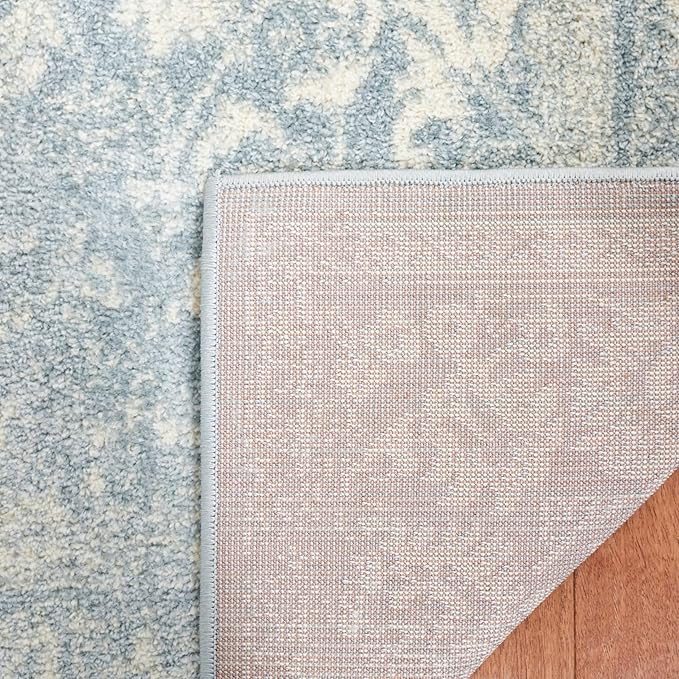 SAFAVIEH Adirondack Collection Runner Rug - 2'1" x 8', Slate & Ivory, Distressed Vintage Floral Design, Non-Shedding & Easy to Clean, Ideal for Hallway, Foyer, Entryway, Bedroom (ADR109T)