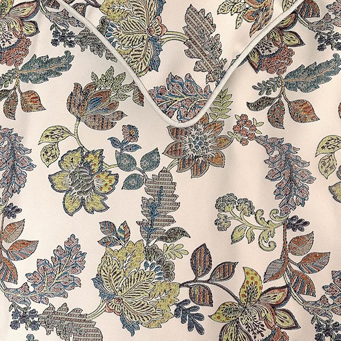 The HomeCentric King Queen Twin Multi Color & Ivory Decorative King 90"x18" Bed Runner Without Pillow Cover, Floral Bed Scarf on Jacquard Fabric - Seasons Blossoms