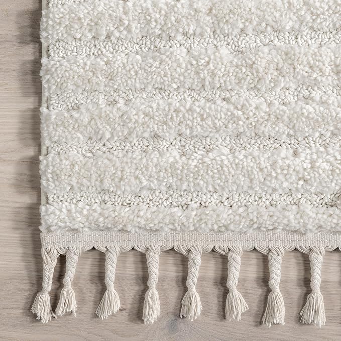 nuLOOM Risette Ivory, 2'8" x 8', Geometric, Soft and Textured, High Traffic, Stain Resistant, Easy Clean, Durable Runner for Bedroom, Living Room, Dining Space, Den, Foyer, Entryway