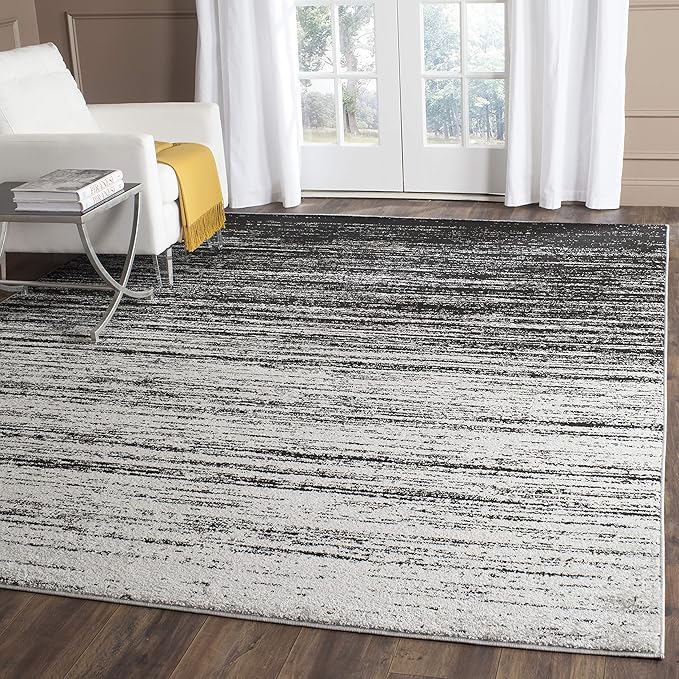 SAFAVIEH Area Rug 3x5 - Adirondack Collection - Silver & Black, Modern Ombre Design, Non Shedding & Easy to Clean, Ideal for Living Room, Bedroom, Office, Dining Space (ADR113A)