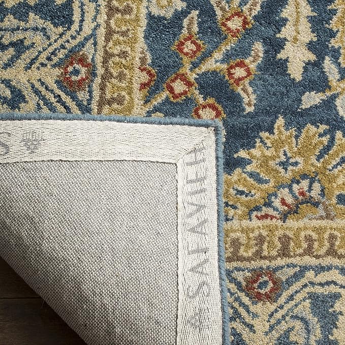 SAFAVIEH Antiquity Collection 4' x 6' Dark Blue/Multi AT64B Handmade Traditional Oriental Premium Wool Area Rug