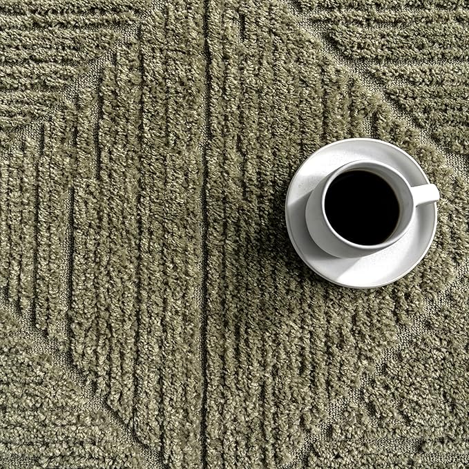 nuLOOM Kerry Green, 5'3" x 7'6", Geometric, Soft and Cozy, High Traffic, Stain Resistant, Easy Clean, Durable Area Rug for Bedroom, Living Room, Dining Space, Den, Foyer, Entryway