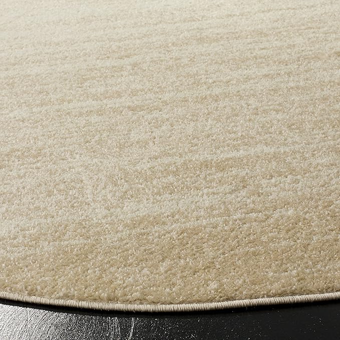 SAFAVIEH Adirondack Collection Area Rug - 12' Round, Champagne & Cream, Modern Ombre Design, Non Shedding & Easy to Clean, Ideal for Living Room, Bedroom, Office, Dining Space (ADR113W)