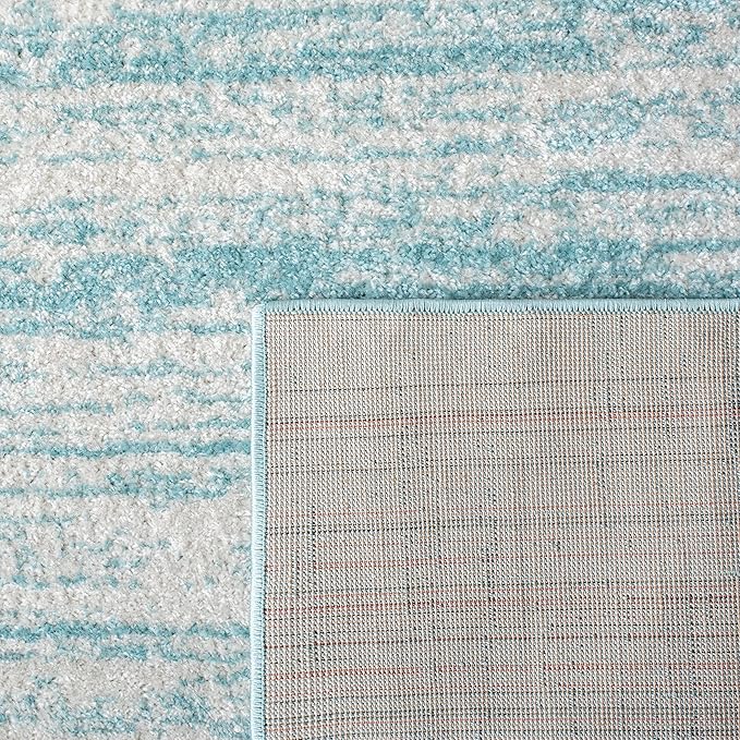 SAFAVIEH Adirondack Collection Runner Rug - 2'2" x 9', Aqua & Ivory, Modern Ombre Design, Non Shedding & Easy to Clean, Ideal for Hallway, Foyer, Kitchen, Entryway, Bedroom (ADR113J)