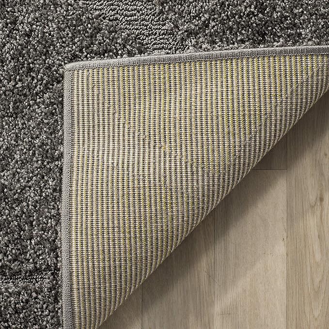 SAFAVIEH Area Rug 8x10 - Florida Shag Collection - Large - Grey & Grey, Non-Shedding & Easy Cleaning, Plush Thick Pile, Ideal for Living Room, Bedroom, Dining Space (SG471080)