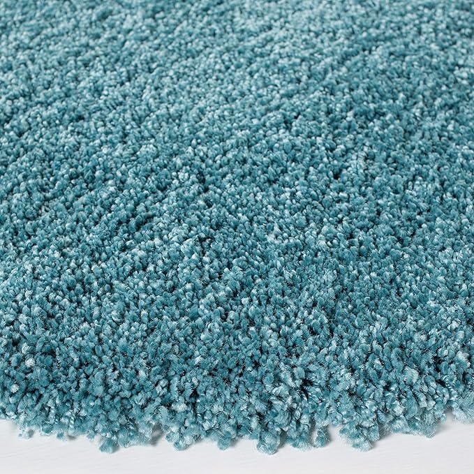 SAFAVIEH Milan Shag Collection 9' Round Aqua Blue SG180 Solid Non-Shedding Living Room Bedroom Dining Room Entryway Plush 2-inch Thick Area Rug