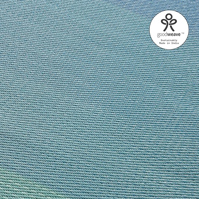 Fab Habitat Outdoor Rug - Waterproof, Fade Resistant, Crease-Free - Premium Recycled Plastic - Ombre - Porch, Deck, Balcony, Hallway, Poolside - Big Sur - Teal - 2.5 x 8 ft Runner