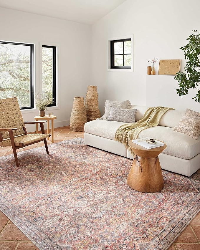 Loloi Adrian Collection ADR-02 Rust/Denim 5'-0" x 7'-6", .19" Thick Area Rug