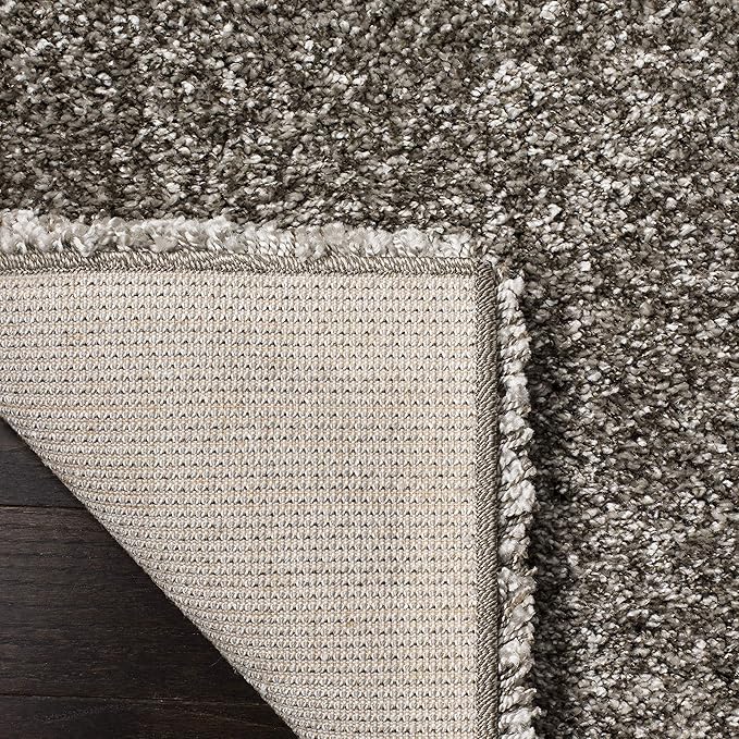 SAFAVIEH Milan Shag Collection 3' Square Grey SG180 Solid Non-Shedding Living Room Bedroom Dining Room Entryway Plush 2-inch Thick Area Rug