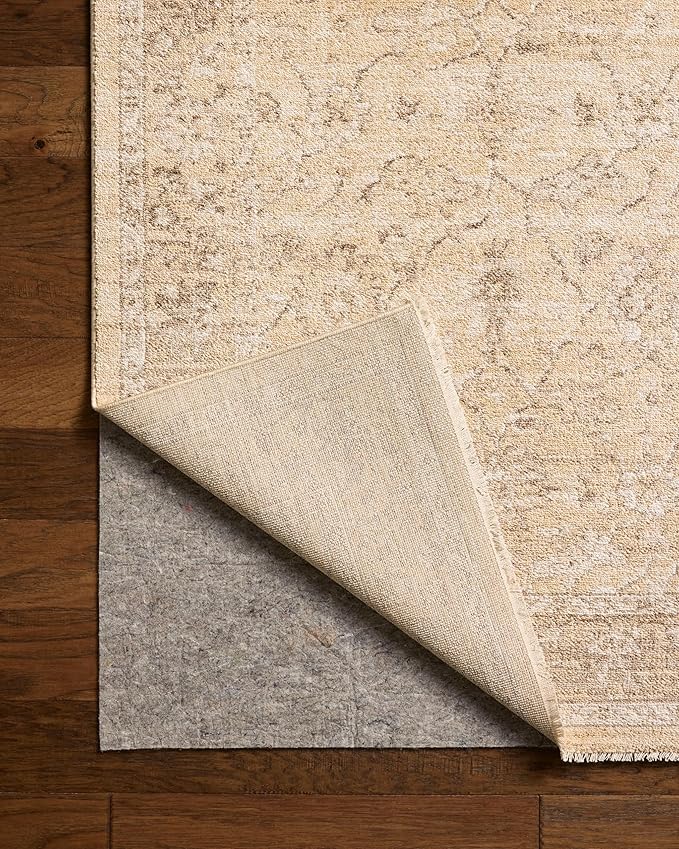 Loloi Chris Loves Julia Palma Collection PLM-10 Wheat/Bark 9'-6" x 13'-1" Fringe Area Rug Vintage Style Boho Living Room Bedroom Carpet