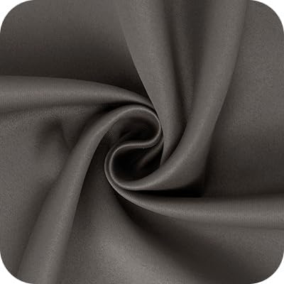 BGment Short Blackout Curtains 40 Inches Length for Bedroom - Rod Pocket Thermal Insulated Room Darkening Window Curtain for Kitchen Cafe, 34 x 40 Inch, 2 Panels, Grey