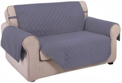 U-NICE HOME Loveseat Sofa Cover Reversible Couch Covers for 2 Cushion Couch for Dogs Furniture Protector Cover with Elastic Straps Water Resistant(Loveseat Small, Dark Grey/Dark Grey)