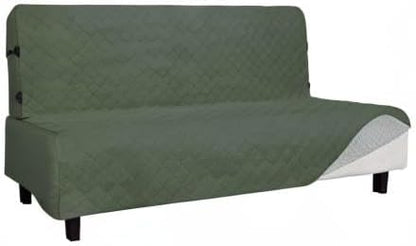 Easy-Going Sofa Slipcover Futon Cover Waterproof Couch Cover Furniture Protector Cover Pets Covers Whole Fabric No Stitching Non-Slip Fabric Pets Kids Children Dog Cat (Futon, Greyish Green)
