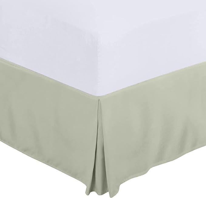 Full Size Bed Skirt 600 TC Egyptian Cotton 18 Inch Drop Easy Fit - Bed Skirt for Full 54x75 Inch Beds - Center & Corner Pleats, Silver Gray