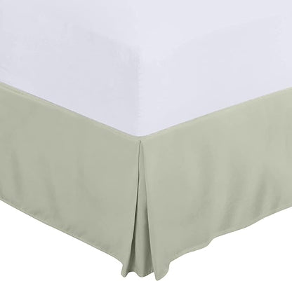 Full Size Bed Skirt 600 TC Egyptian Cotton 18 Inch Drop Easy Fit - Bed Skirt for Full 54x75 Inch Beds - Center & Corner Pleats, Silver Gray