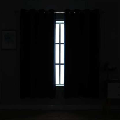 MIUCO Room Darkening Grommet Thermal Insulated Blackout Window Curtains Panels for Bedroom Set of 2 52x95 Inch Navy Blue, Bonus 2 Tie Backs Included