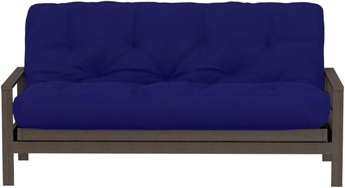 Royal Sleep Products by The Futon Factory 6 inch Foam Futon Mattress - Solid Royal Blue Cover - Full Size - CertiPUR Certified Foams - Made in USA - (Frame not Included)