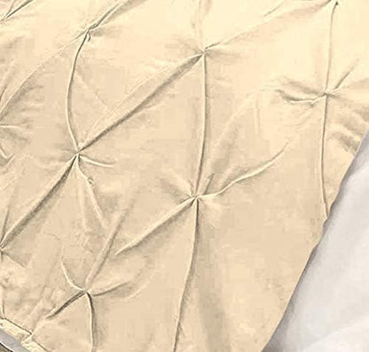 Bed Runner Set - 100% Pure Cotton 800 Thread Count - Luxury 1 Pinch Pleated Bed Runner and 2 Pillow Cover - 3 Piece Pinch Pleated Bed Runner Set Twin, Ivory