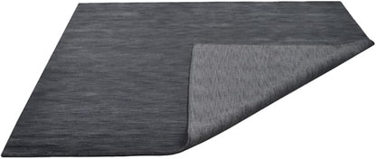 Hand Knotted Loom Wool ECO-Friendly Area Rugs - 8'x8', Square, Charcoal Color, Solid Plain Design, High Pile Handmade Anti Skid Area Rugs for Living Room, Bed Room (L00111)