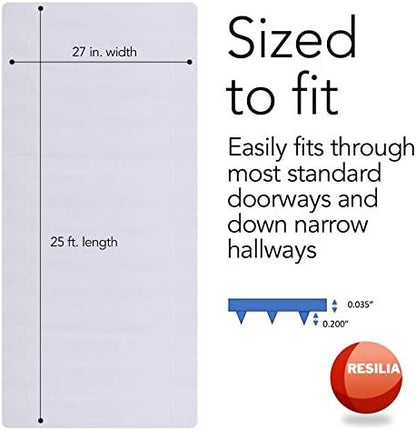 RESILIA Deep-Pile Carpet Runner - Plastic Vinyl Carpet & Rug Protector, Waterproof Clear Vinyl Floor Runners, 27 Inches Wide x 25 Feet Long, Made in The USA
