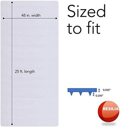 RESILIA Deep-Pile Carpet Runner - Plastic Vinyl Carpet & Rug Protector, Waterproof Clear Vinyl Floor Runners, 48 Inches Wide x 25 Feet Long, Made in The USA