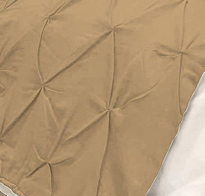 Bed Runner Set - 100% Pure Cotton 800 Thread Count - Luxury 1 Pinch Pleated Bed Runner and 2 Pillow Cover - 3 Piece Pinch Pleated Bed Runner Set Queen, Taupe