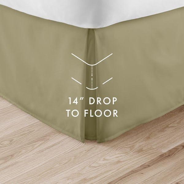Linen Market Bed Skirt - Ultra Soft Microfiber - Easy Fit with 14 Inch Tailored Drop - Hotel Quality, Shrinkage & Fade Resistant - Bed Cover - Twin Bed Skirts - Bedroom Décor - (Twin, Sage)
