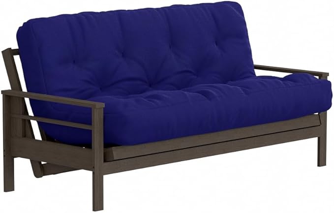 Royal Sleep Products by The Futon Factory 6 inch Foam Futon Mattress - Solid Royal Blue Cover - Full Size - CertiPUR Certified Foams - Made in USA - (Frame not Included)