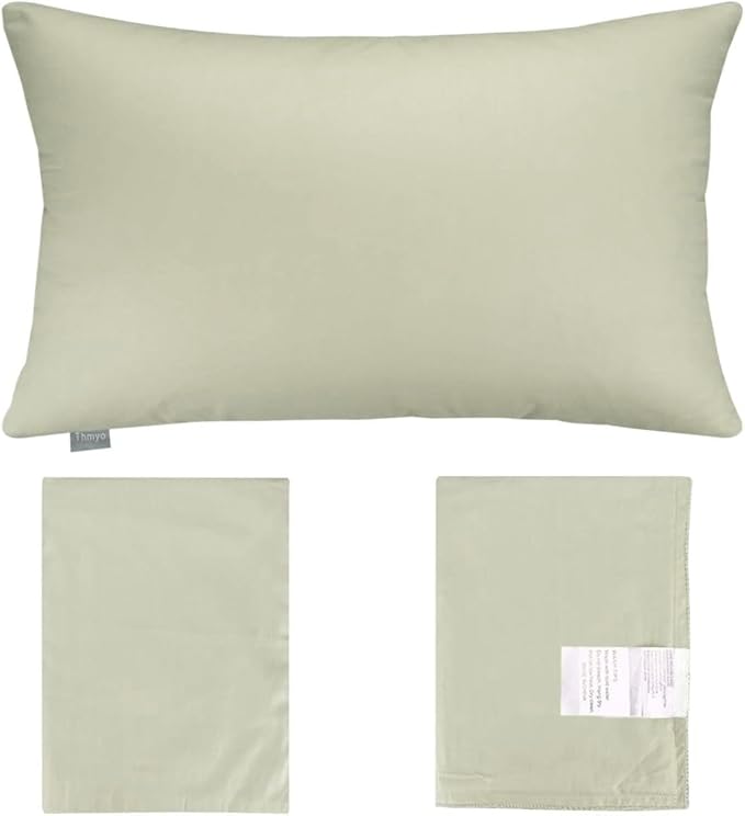 Thmyo 4-Pack 100% Cotton Christmas/Halloween Lumbar Comfortable Solid Decorative Throw Pillow Case Rectangle Cushion Cover Pillowcase Blank Pillow Covers DIY Throw Pillowcase(12x20inch/30x50cm,Beige)