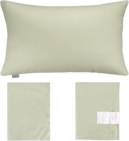 Thmyo 4-Pack 100% Cotton Christmas/Halloween Lumbar Comfortable Solid Decorative Throw Pillow Case Rectangle Cushion Cover Pillowcase Blank Pillow Covers DIY Throw Pillowcase(12x20inch/30x50cm,Beige)